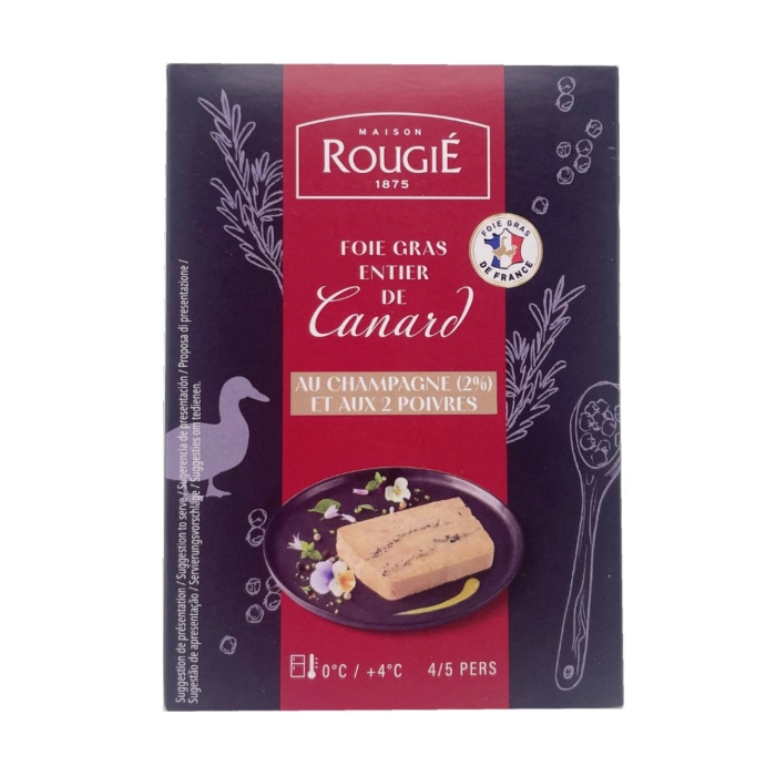Foie Gras entier de Canard au champagne et aux poivres